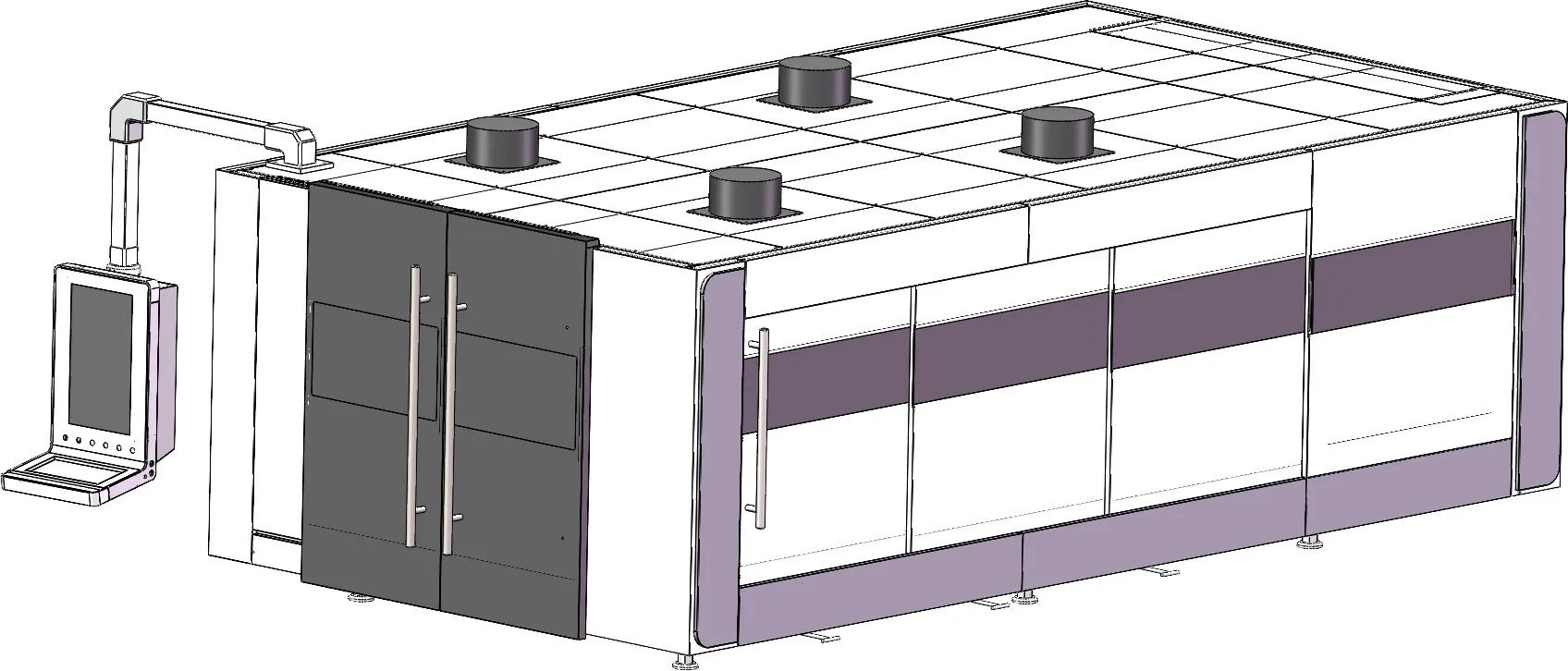 Pluto 3015 Single table Enclosed type cover Fiber Laser Cutting Machine 1000W-3000W